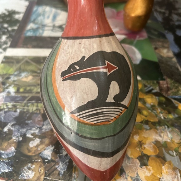 Vintage Tonala Folk Art Pottery Hand Painted Ceramic Duck Figurine, Mexico - Picture 13 of 16